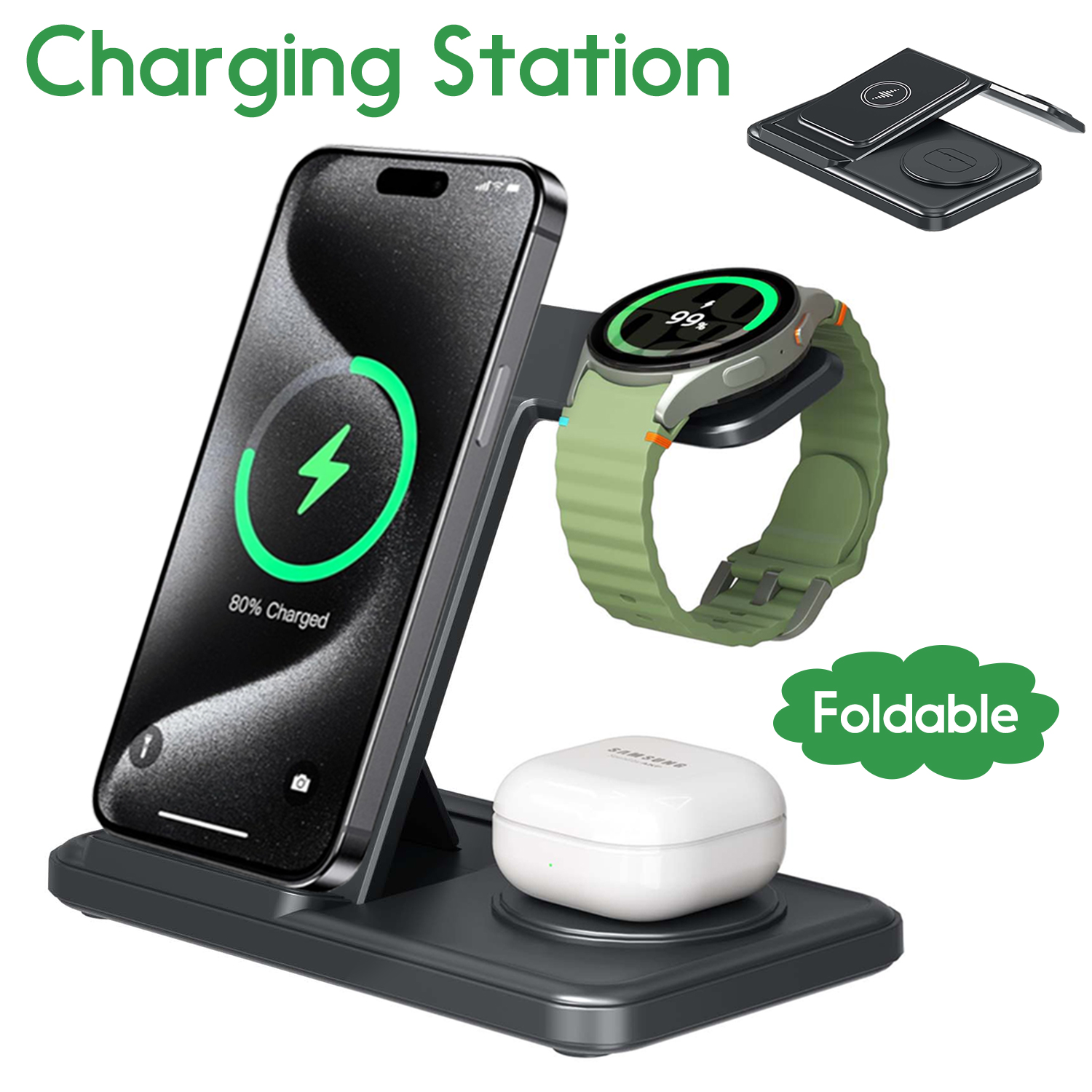 Watches Smartwatch Samsung - Desktop 3-in-1 Wireless Charger Station For