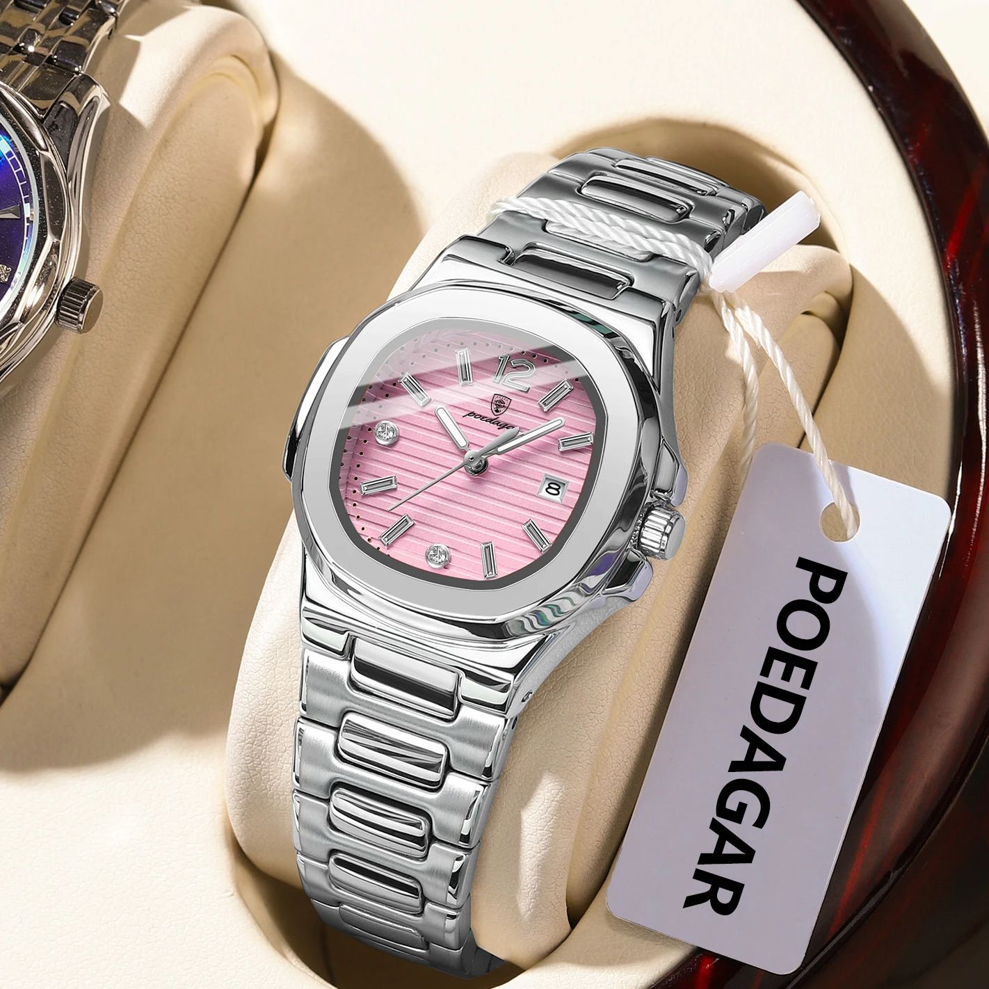 Waterproof Diving Watch - POEDAGAR Square Fashion Woman Wristwatch Luminous