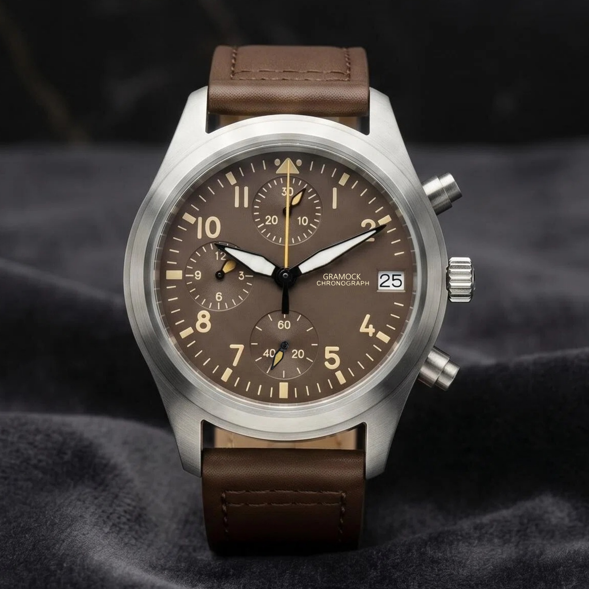 Waterproof Diving Watch - Men's 38mm Steel Dive Vintage Pilot