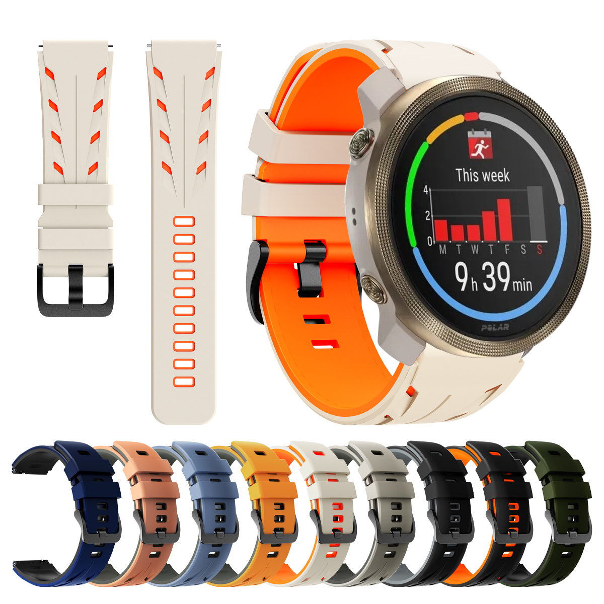 Titan Watches Smartwatch - 22mm Silicone Strap For POLAR VANTAGE