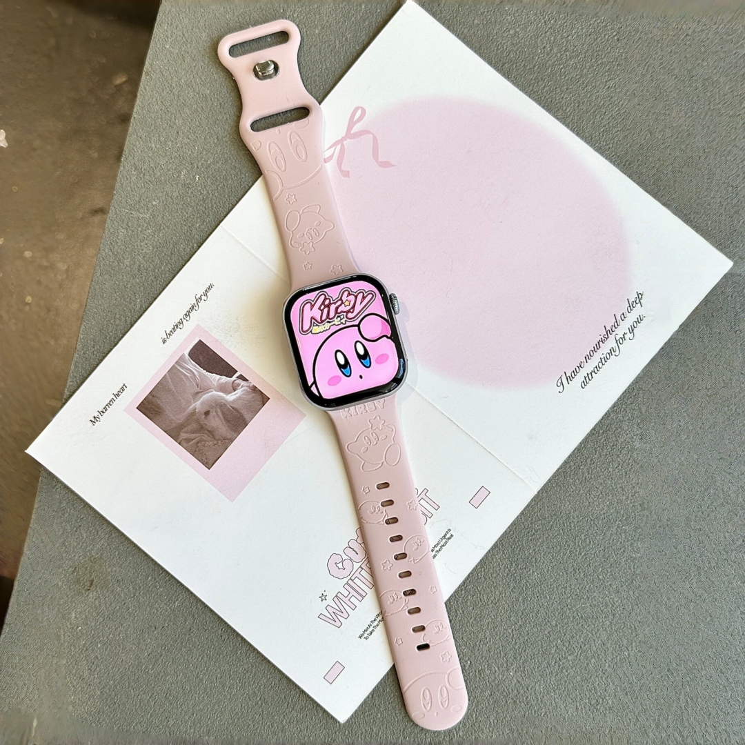 Silicone Sport Band - Kawaii Kirby Apple Pink Watch Band