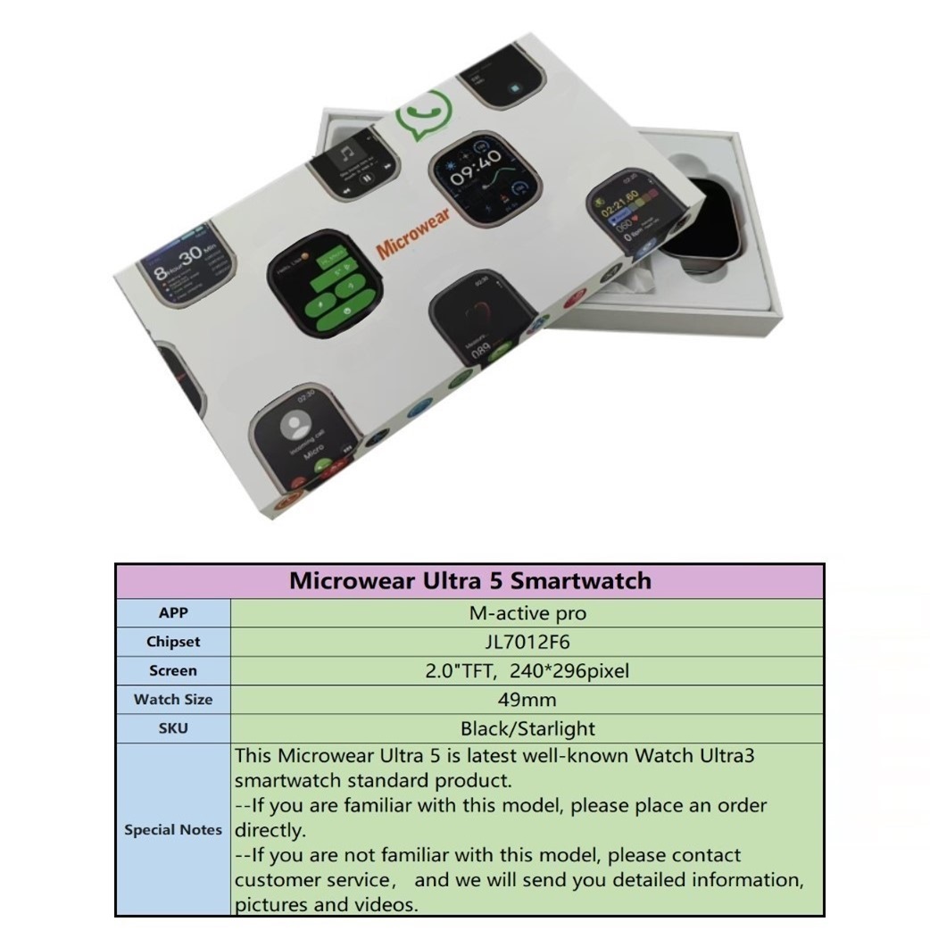 Smartwatch Watch Whatsapp - Whatsapp Quick Replies Ultra5 Smart Watch