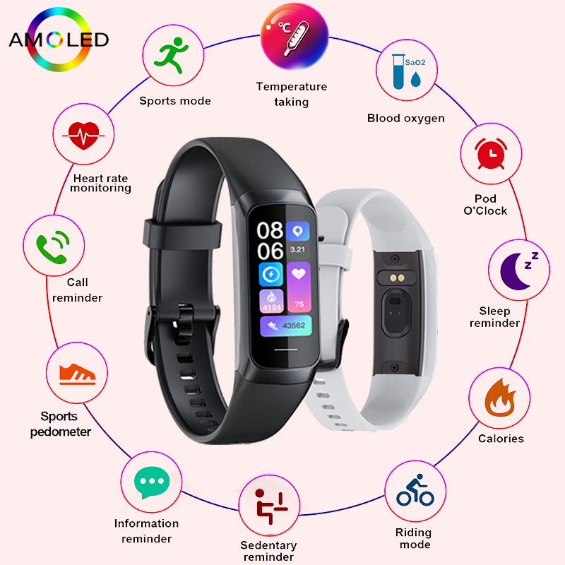 Smartwatch Health Watches For Women - LIGE 1.1 Inch Amoled Heart Rate