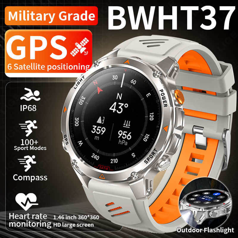 Smartwatch Watches For Men - LIGE Rugged GPS Track Smart Watch