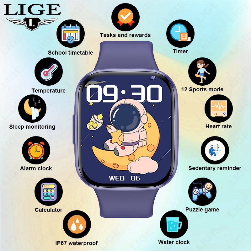 Smartwatch Digital Watches For Girls - Lige Children Smart Watch Women Fitness