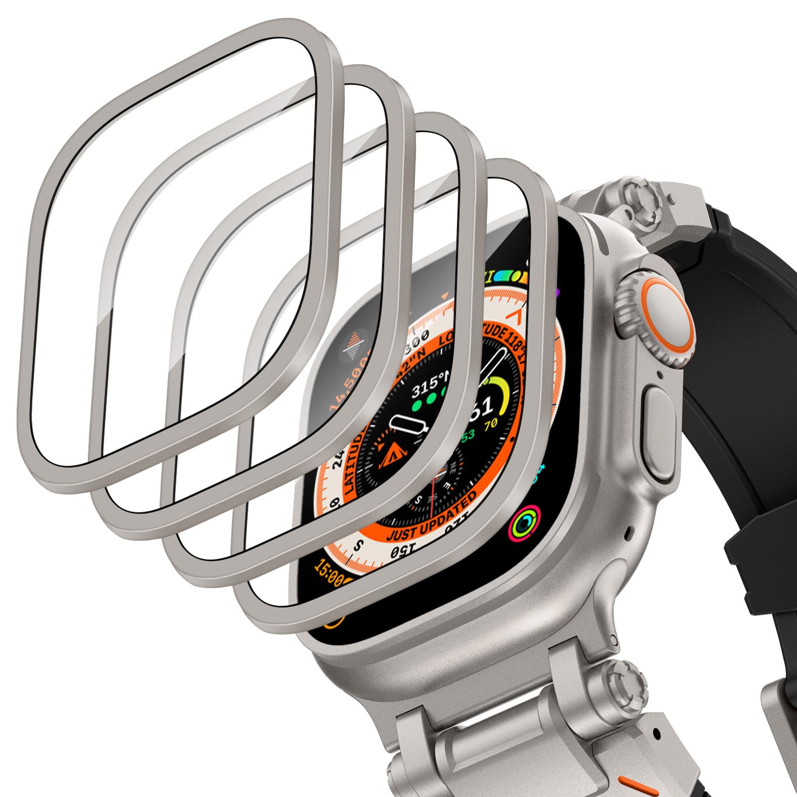 Smartwatch Watches For Men - Aluminium Alloy Case+Tempered Glass for Apple