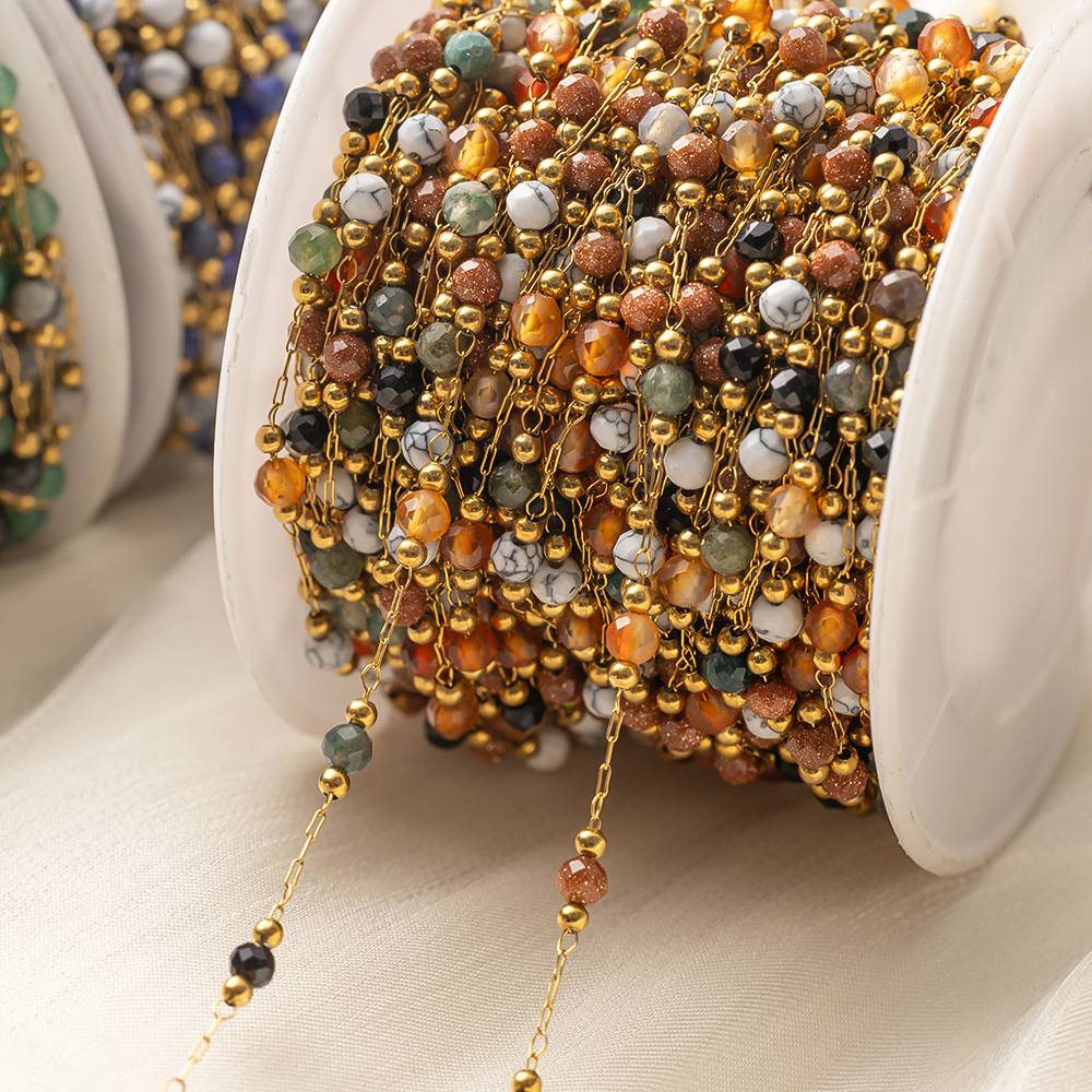 Bracelet Link Remover - 1Meter Elegant Mix Round Stone Beads