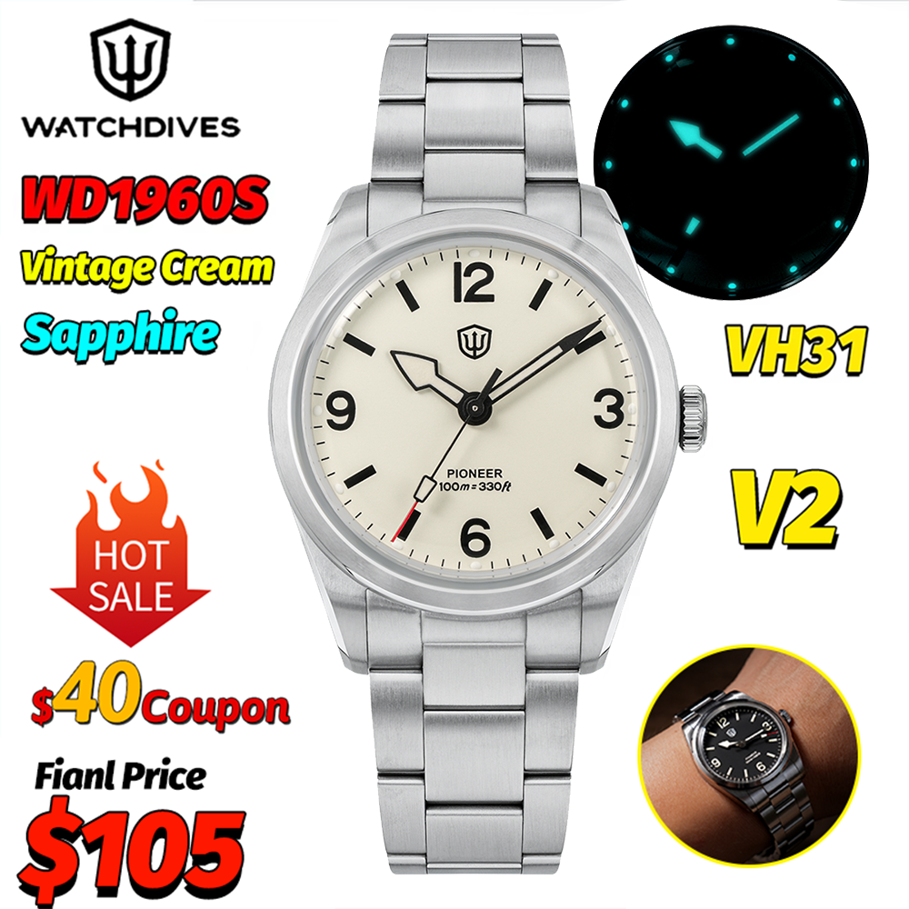 Watches Not Smartwatch - Watchdives WD1960S V2 Vintage Cream 36Mm
