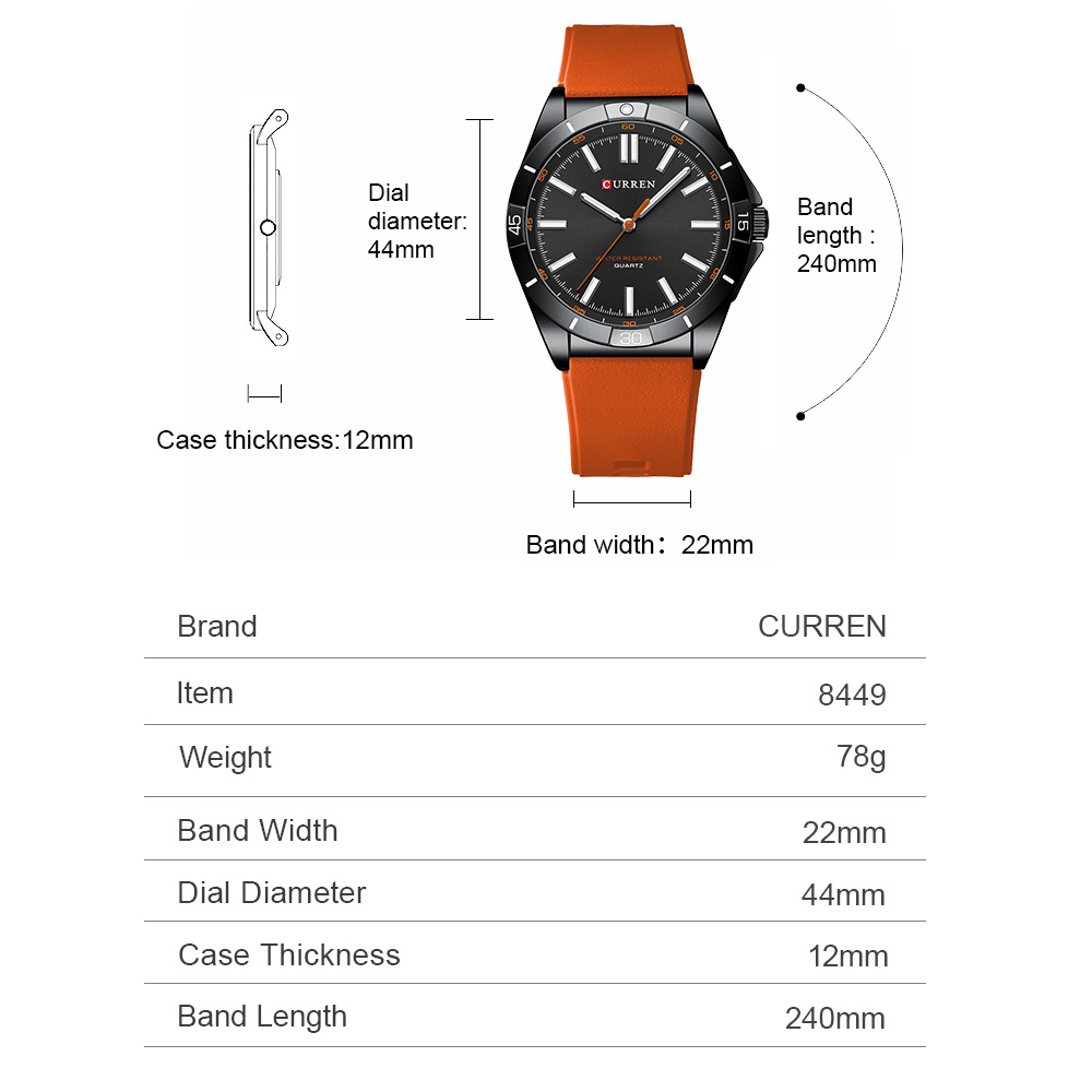 CURREN Men Minimalist Sport Qu - đánh giá và giá Silicone Sport Band