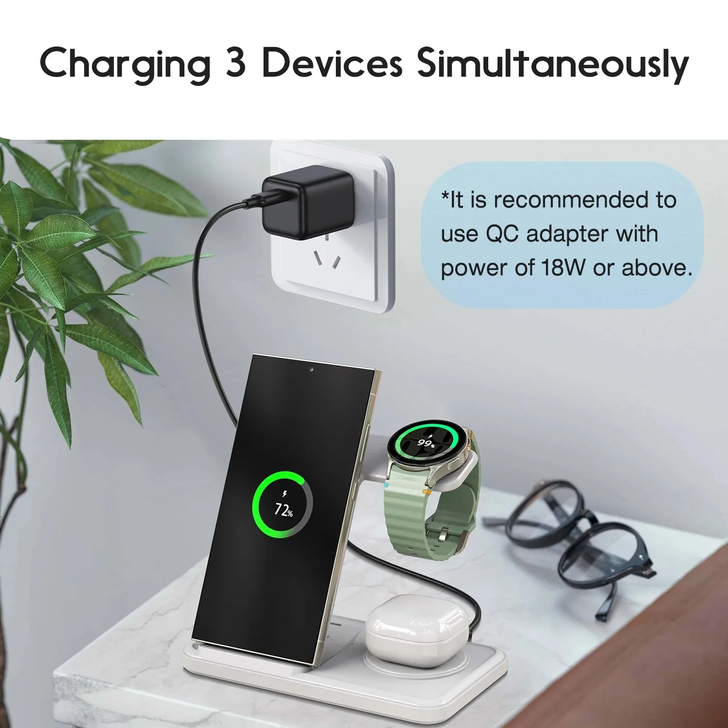 Desktop 3-in-1 Wireless Charge - đánh giá và giá Watches Smartwatch Samsung