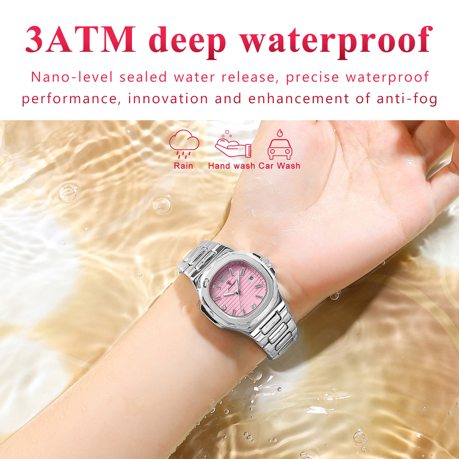POEDAGAR Square Fashion Woman  - đánh giá và giá Waterproof Diving Watch