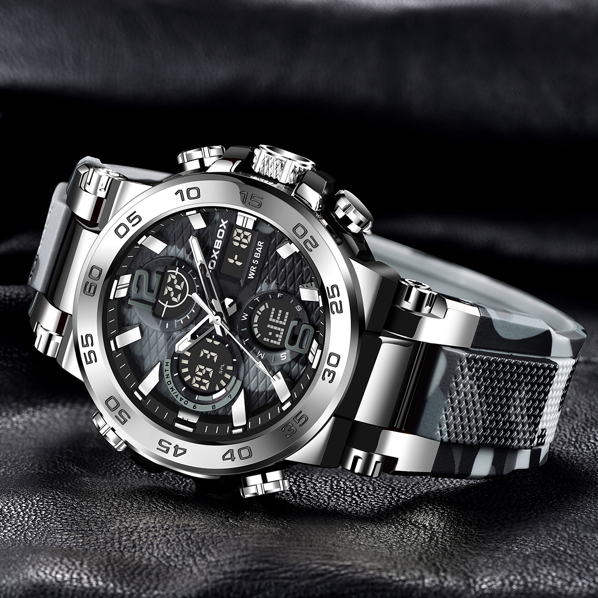 FOXBOX Sports Military Men's W - đánh giá và giá Silicone Sport Band