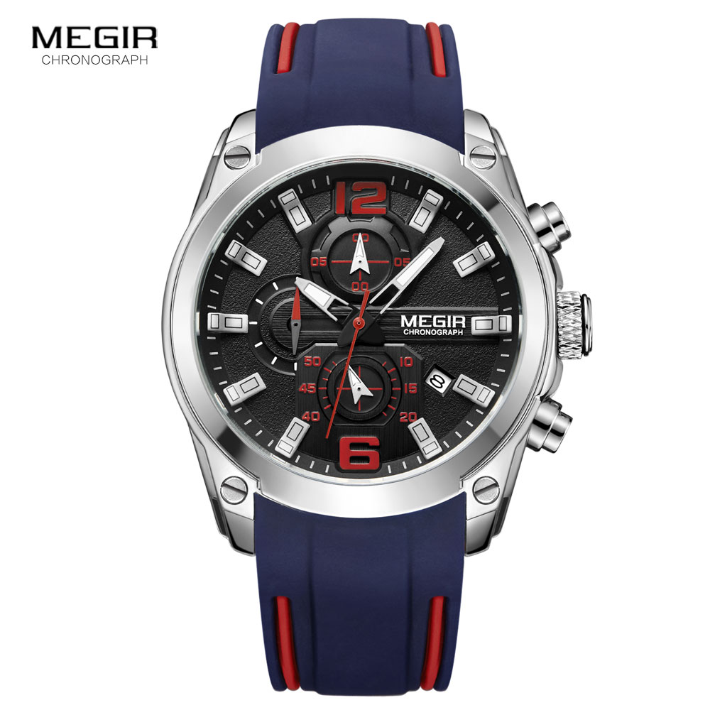 Megir Men's Chronograph Analog - đánh giá và giá Silicone Sport Band