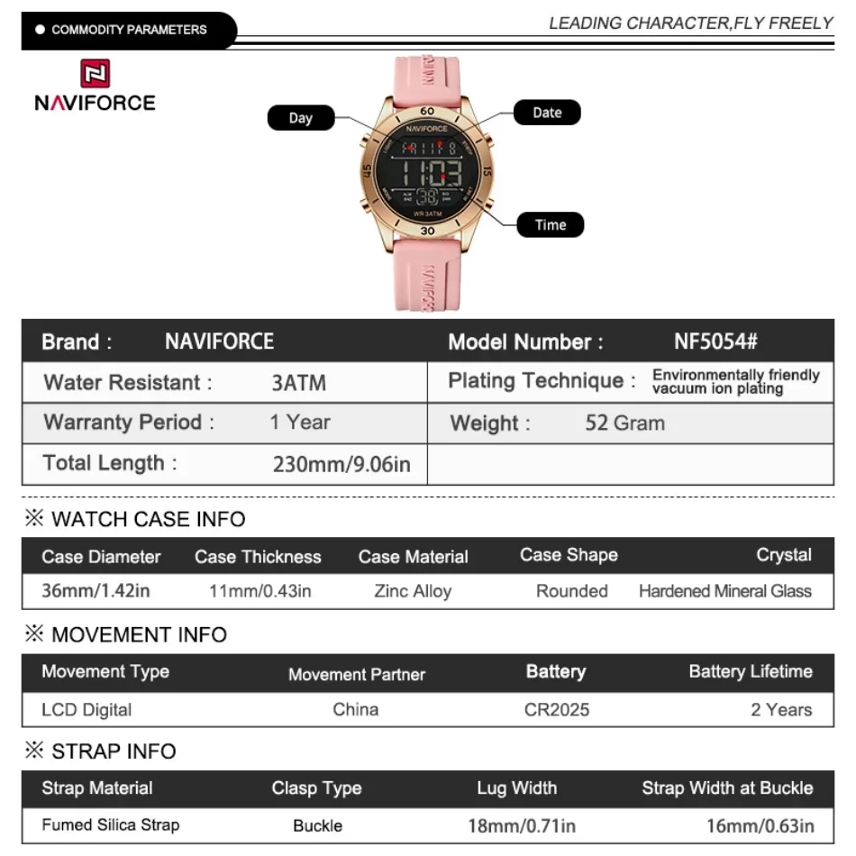 NAVIFORCE Watch For Women Fash - đánh giá và giá Silicone Sport Band
