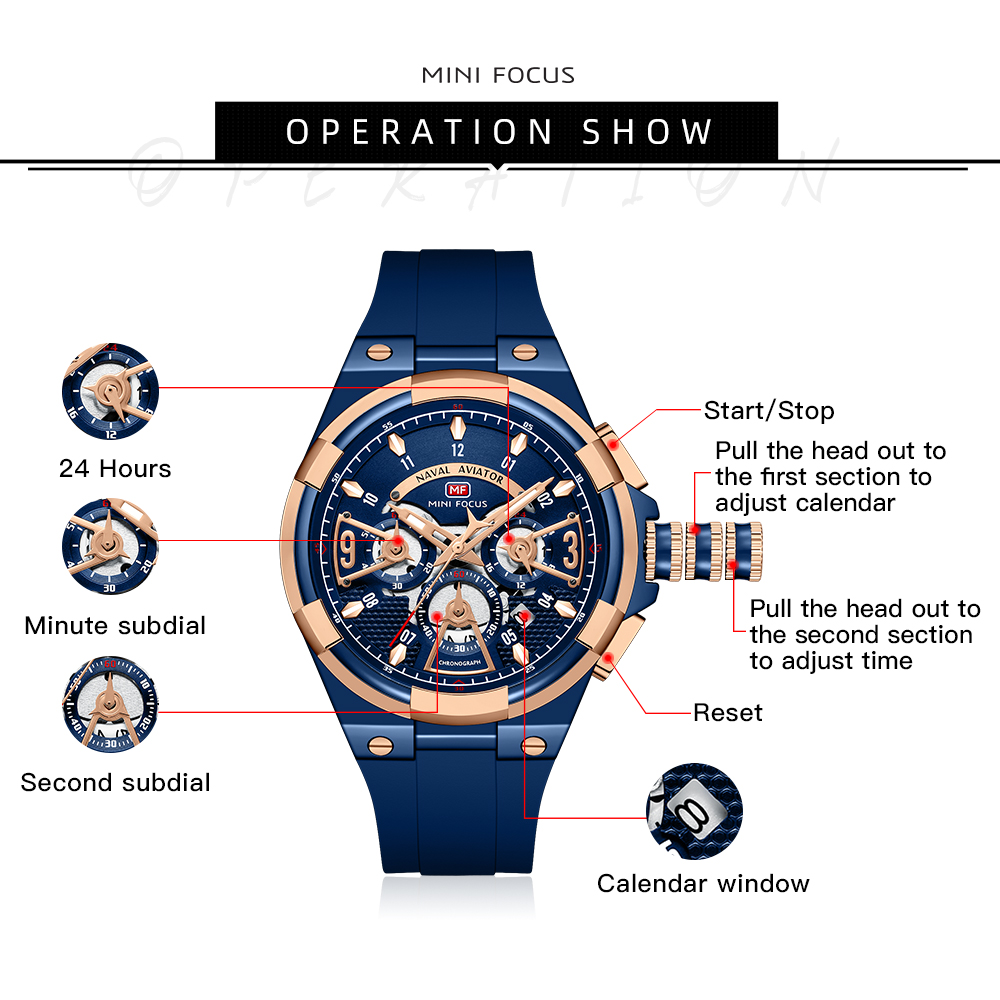 MINI FOCUS Mens Watches Brand  - đánh giá và giá Silicone Sport Band