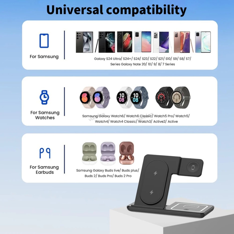 3 In 1 Foldable Wireless Charg - đánh giá và giá Watches Smartwatch Samsung