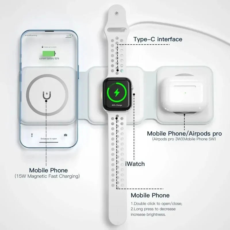 3 in 1 Portable Magnetic Wirel - đánh giá và giá Watches Smartwatch Samsung